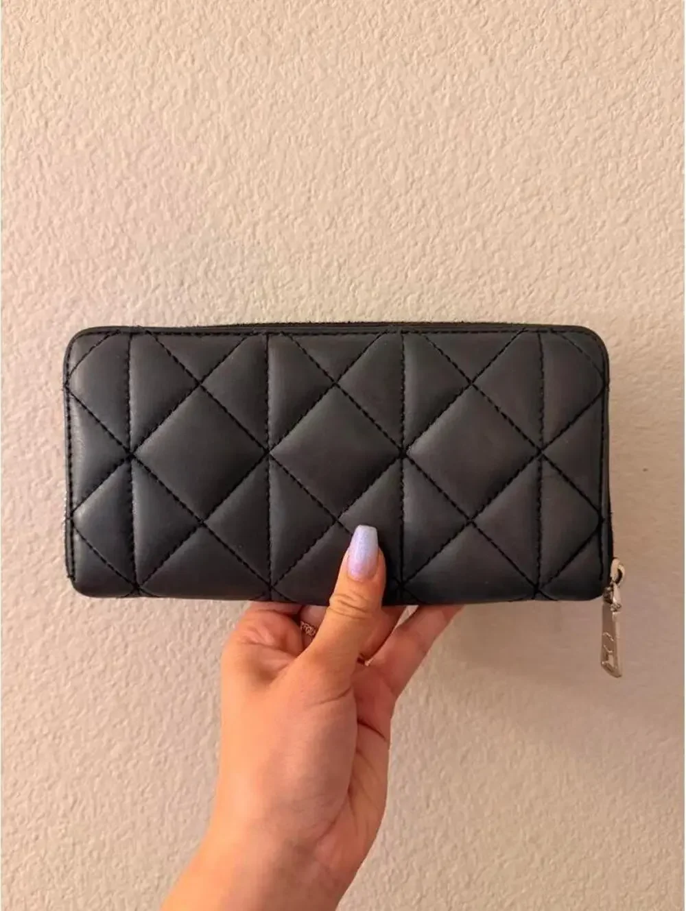 Gray Quilted Leather Coach Wallet
